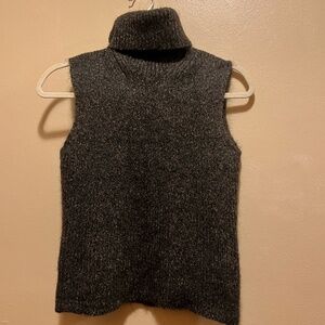 Anne Klein Brown Medium Mohair/Cotton/Wool Sleeveless Turtleneck